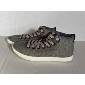 Allbirds Wool Piper Lace Up Natural Gray Wool Sneakers Womens Size 5 EU 35